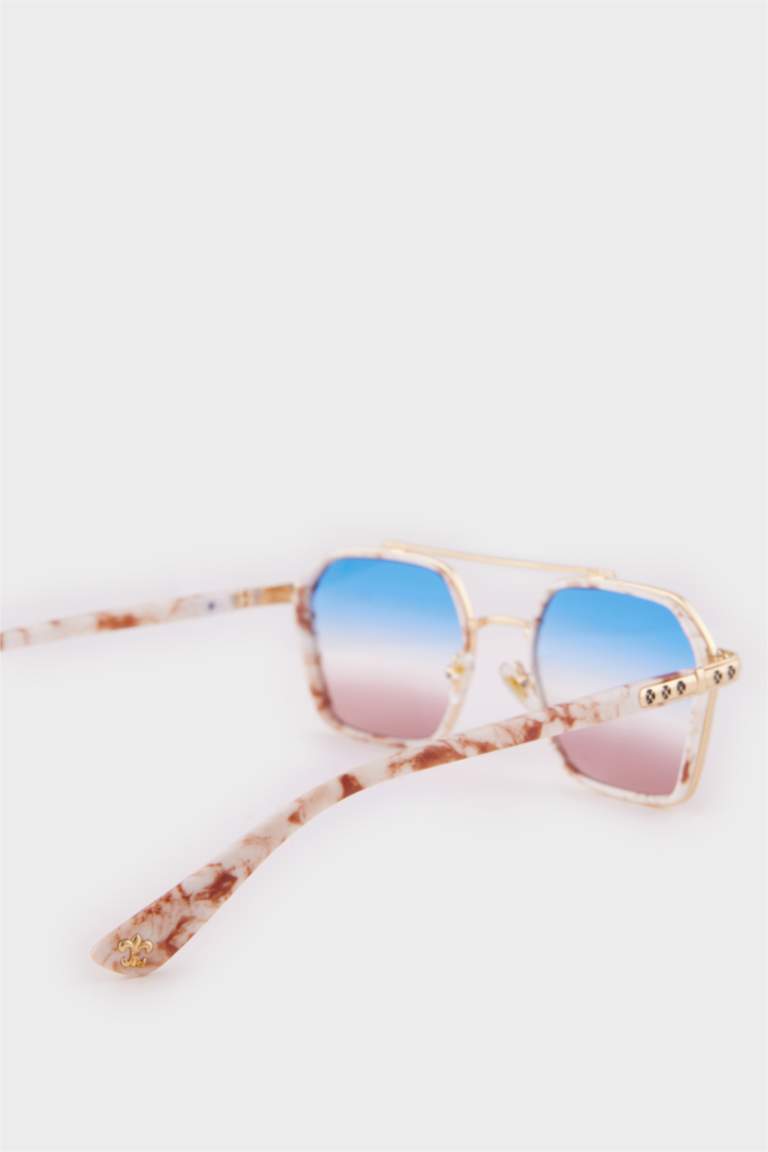 Kadın Altıgen Metal Güneş Gözlüğü