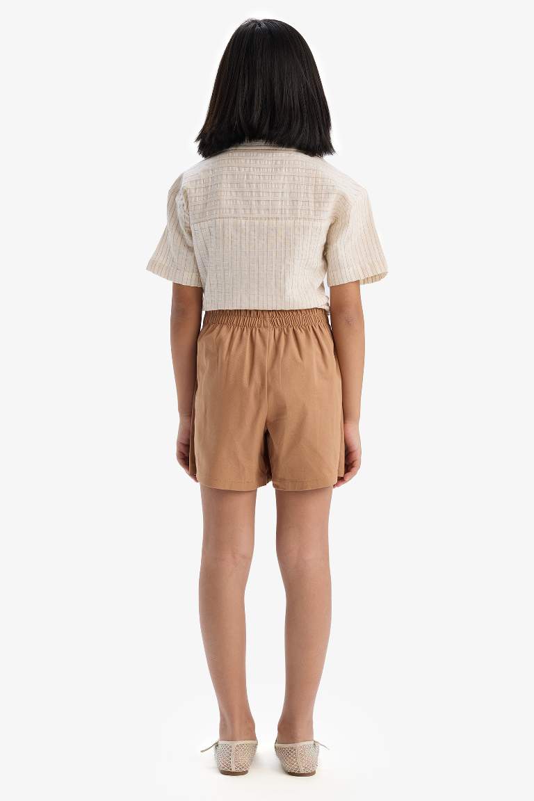 Girl Gabardine Pleated Short Skirt