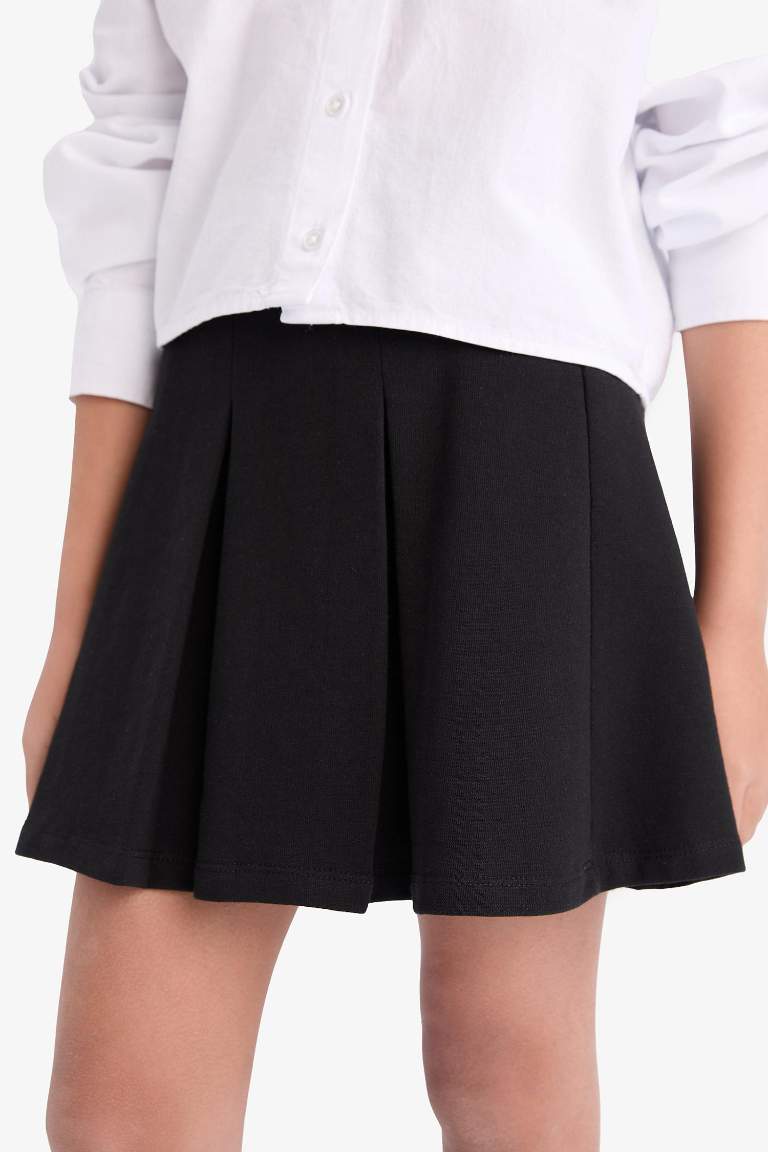 Girl Thin Sweatshirt Fabric Regular Fit Knitted Skirt