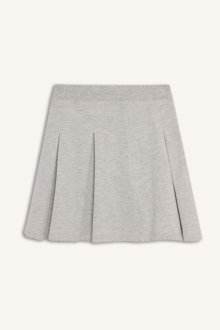 Girl Thin Sweatshirt Fabric Regular Fit Knitted Skirt