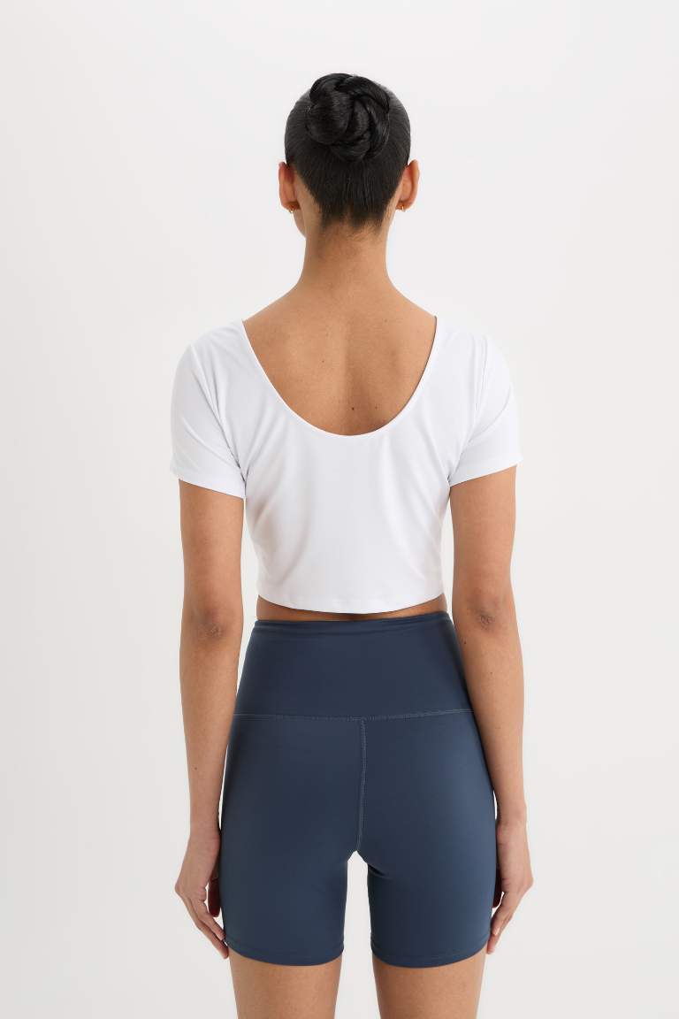 DeFactoFit Crew Neck Sports Crop Top