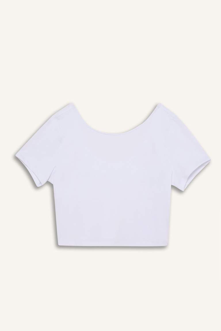 DeFactoFit Crew Neck Sports Crop Top