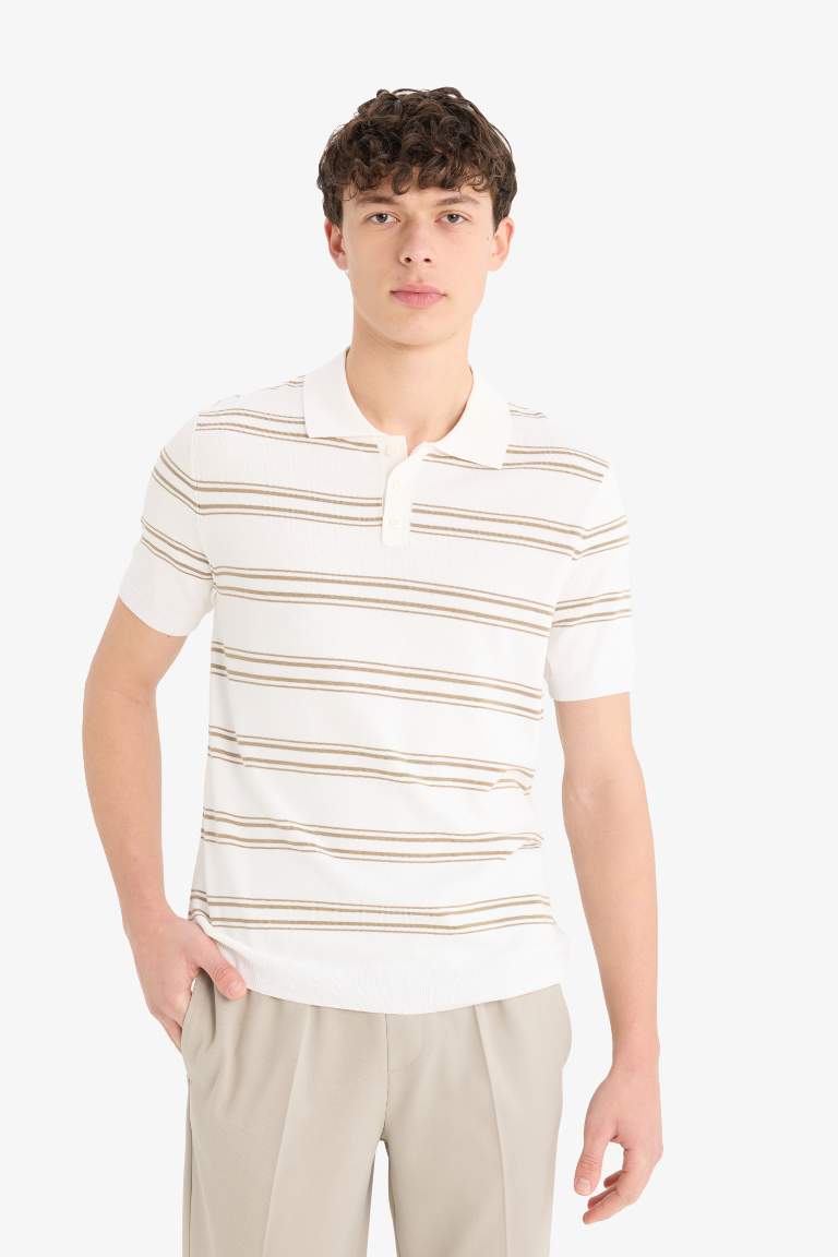 Regular Fit Polo Collar Knitwear Polo T-Shirt