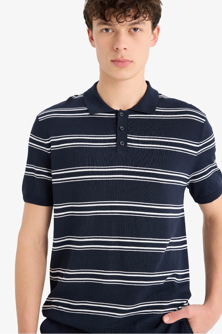 Regular Fit Polo Collar Knitwear Polo T-Shirt