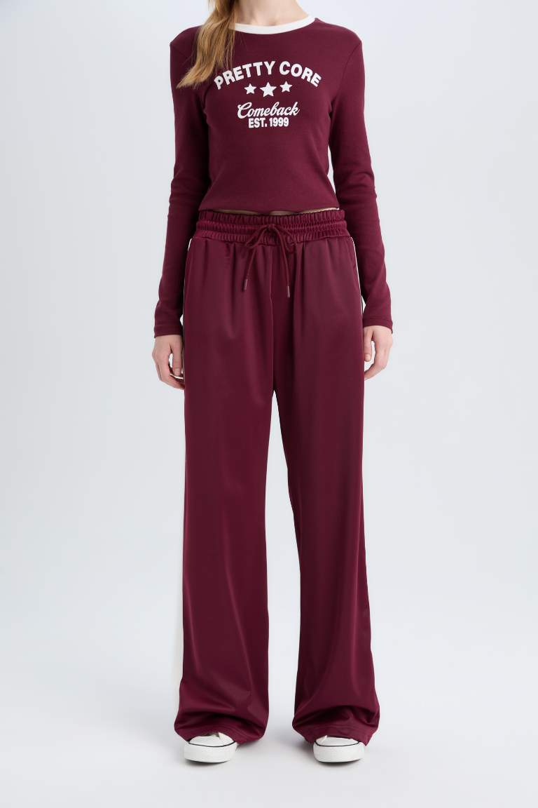 Wide Leg Elastic Waist Sweatpants