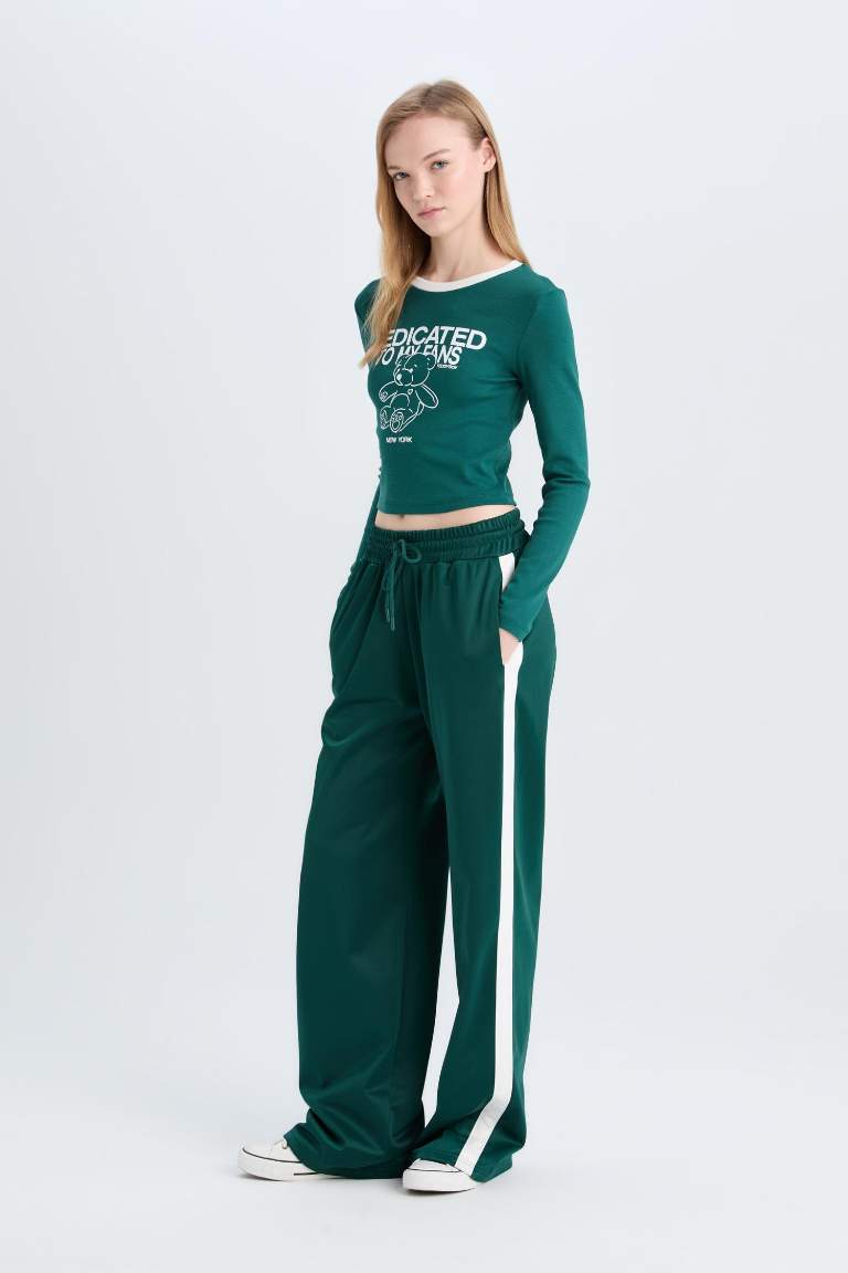 Coool Wide Leg Eşofman Altı Geniş Bol Paça Beli Lastikli Cepli Bağcıklı