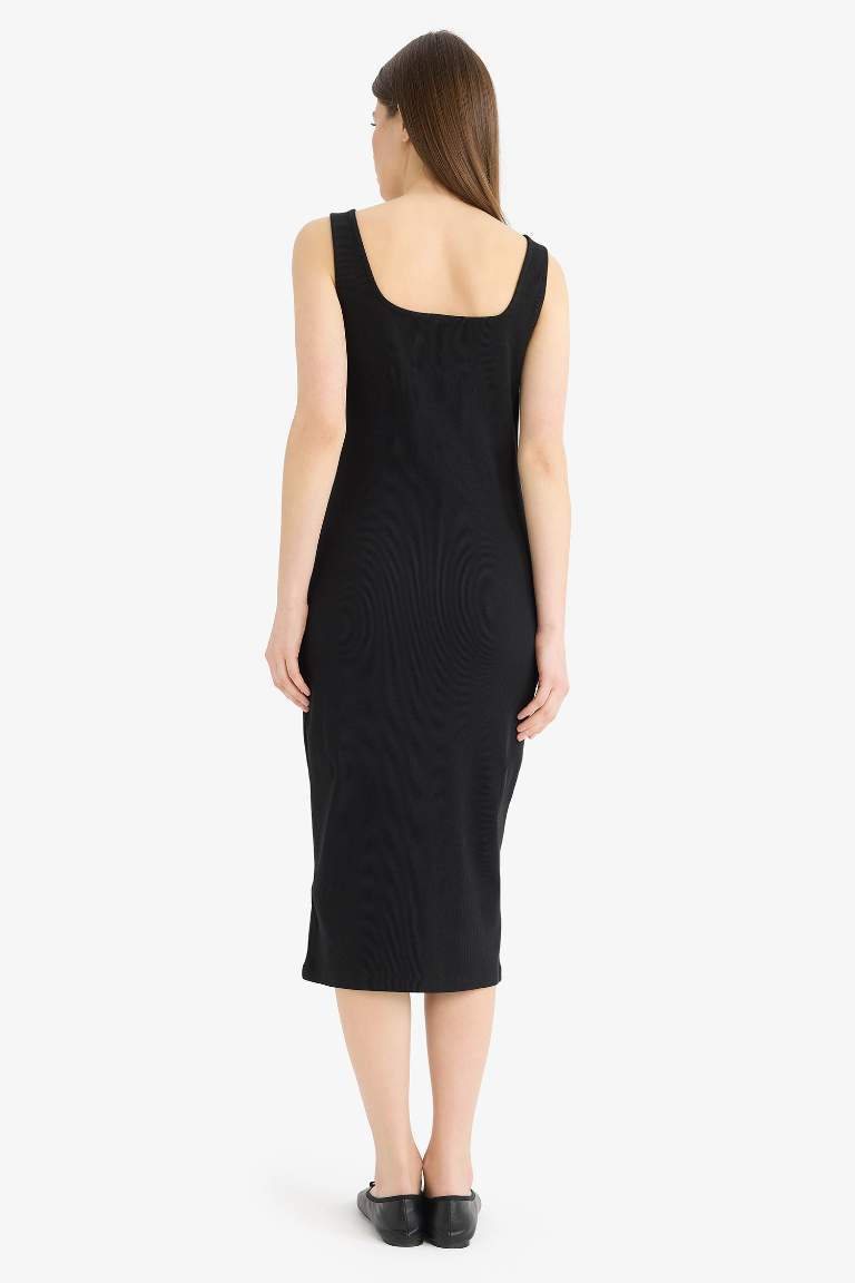 Bodycon Square Collar Camisole Sleeveless Midi Dress