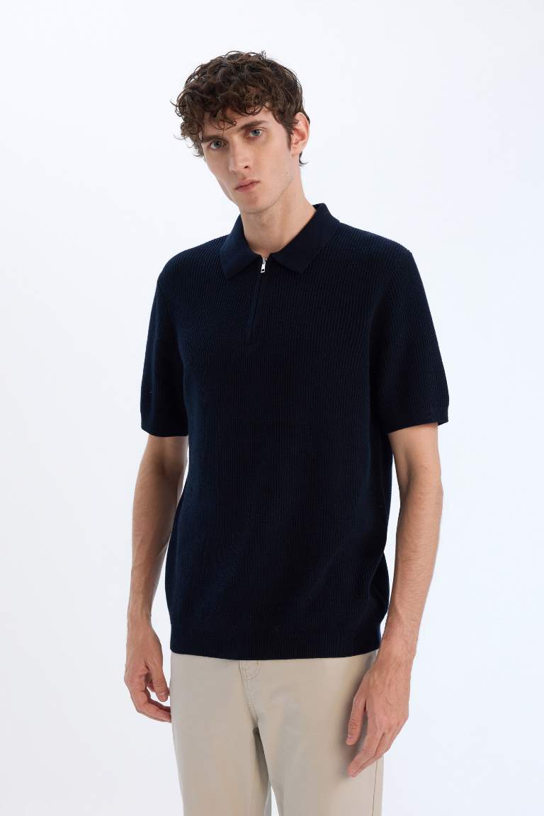 Standard Fit Cotton Acrylic Polo T-Shirt