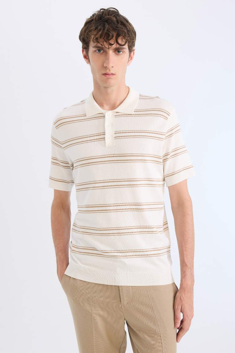 Standard Fit Polo Collar Knitwear Polo T-Shirt