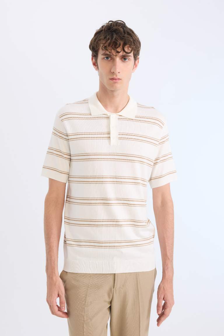 Standard Fit Polo Collar Knitwear Polo T-Shirt