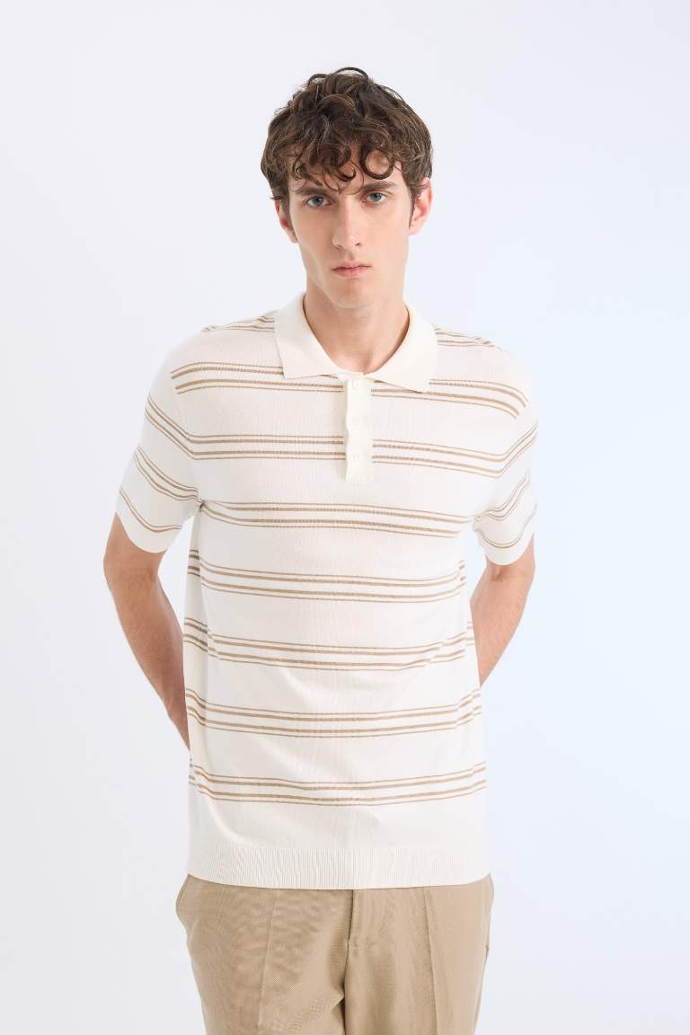 Standard Fit Polo Collar Knitwear Polo T-Shirt