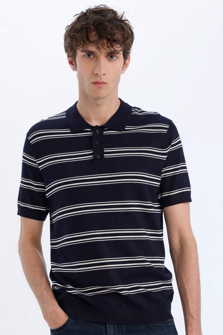 Standard Fit Polo Collar Knitwear Polo T-Shirt