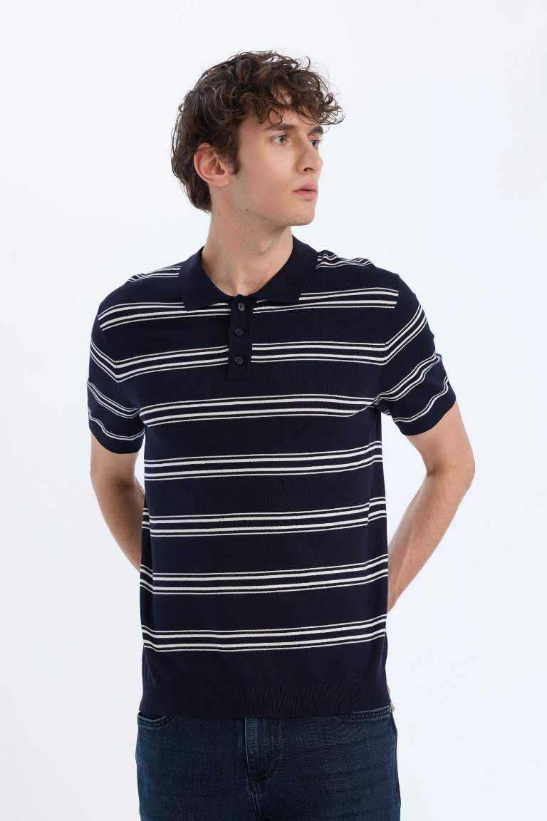 Standard Fit Polo Collar Knitwear Polo T-Shirt