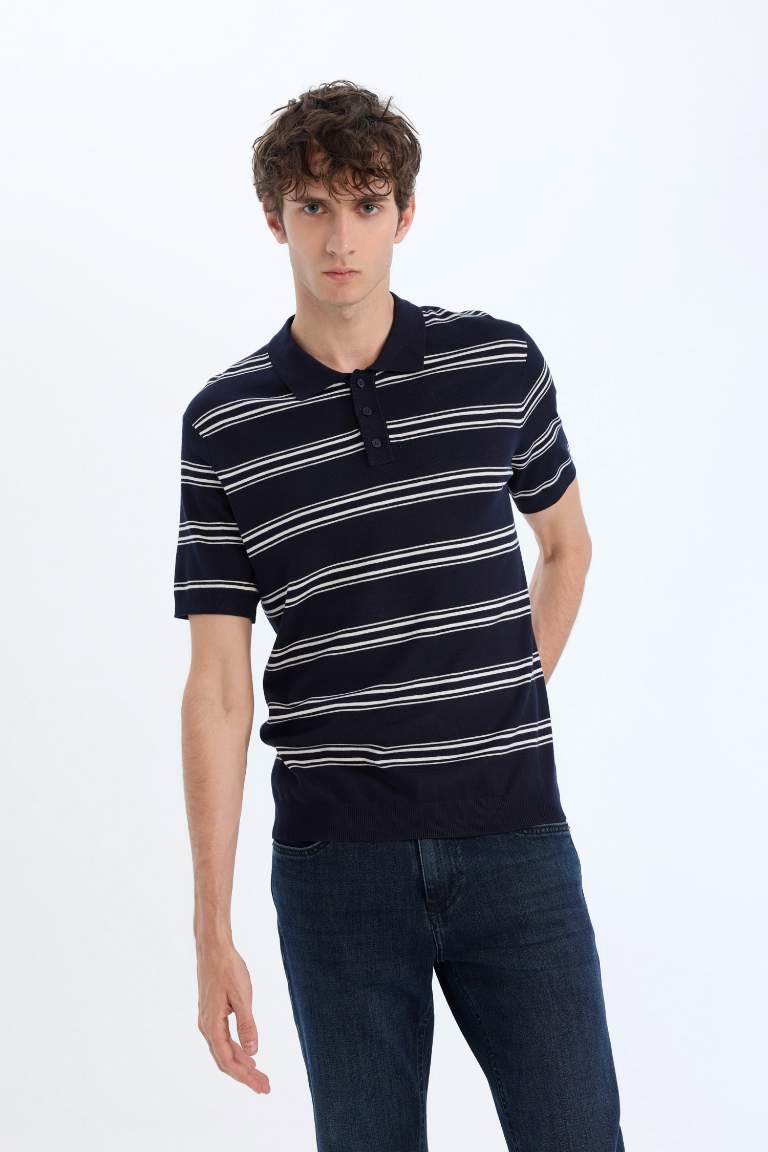 Standard Fit Polo Collar Knitwear Polo T-Shirt