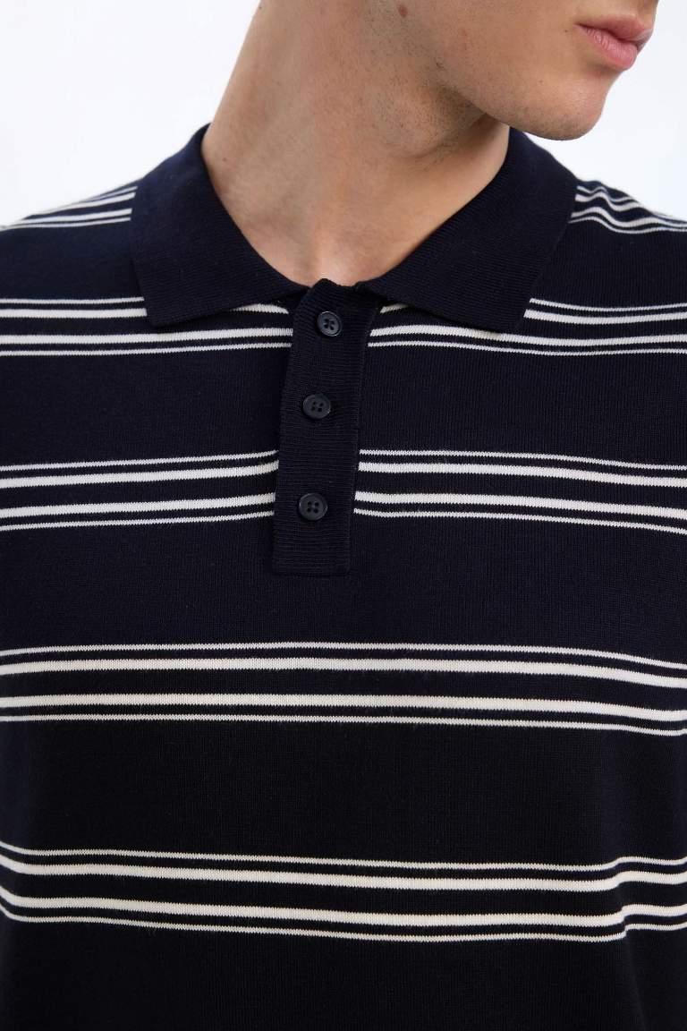 Standard Fit Polo Collar Knitwear Polo T-Shirt