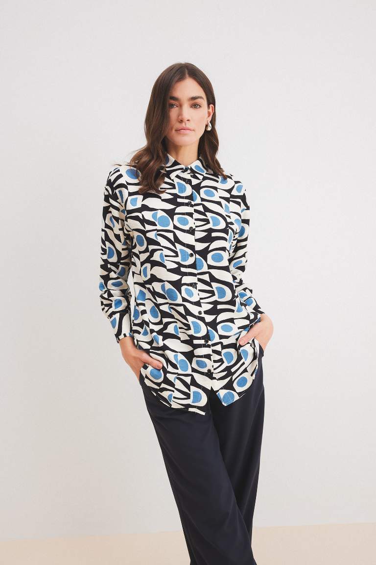 Relax Fit Printed Long Sleeve Tunic