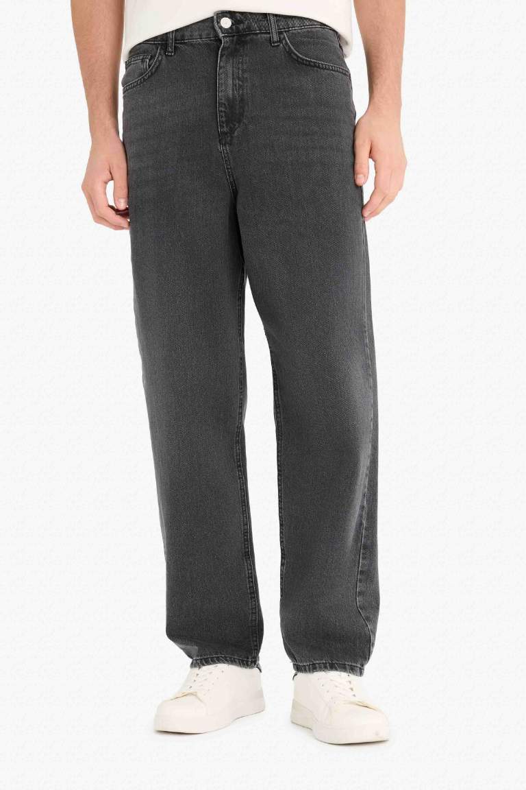 Cotton Baggy Fit Wide Leg Jeans