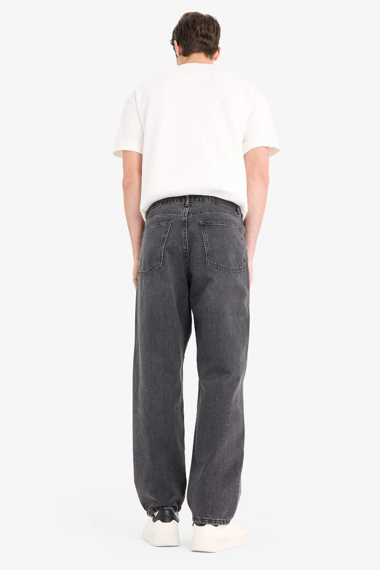 Cotton Baggy Fit Wide Leg Jeans