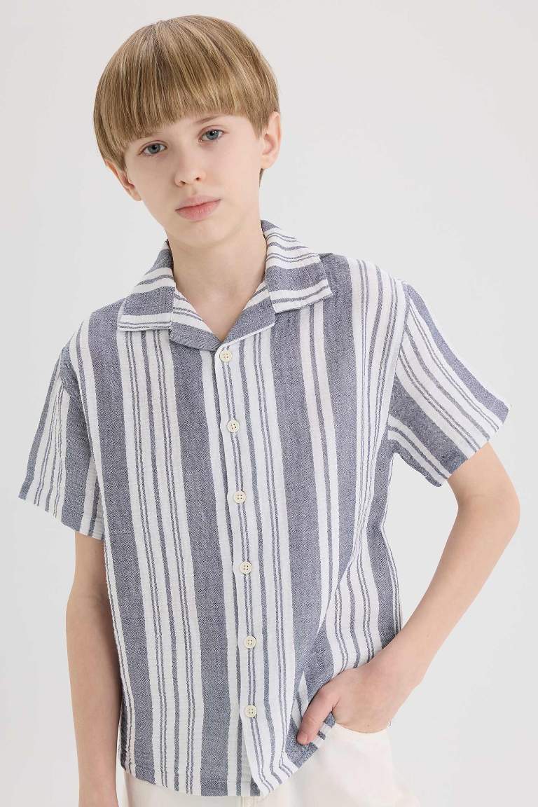 Boy Oversize Fit Polo Neck Short Sleeve Shirt