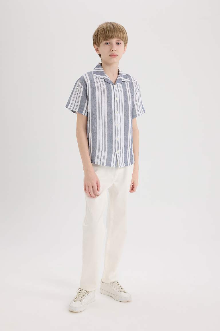 Boy Oversize Fit Polo Neck Short Sleeve Shirt