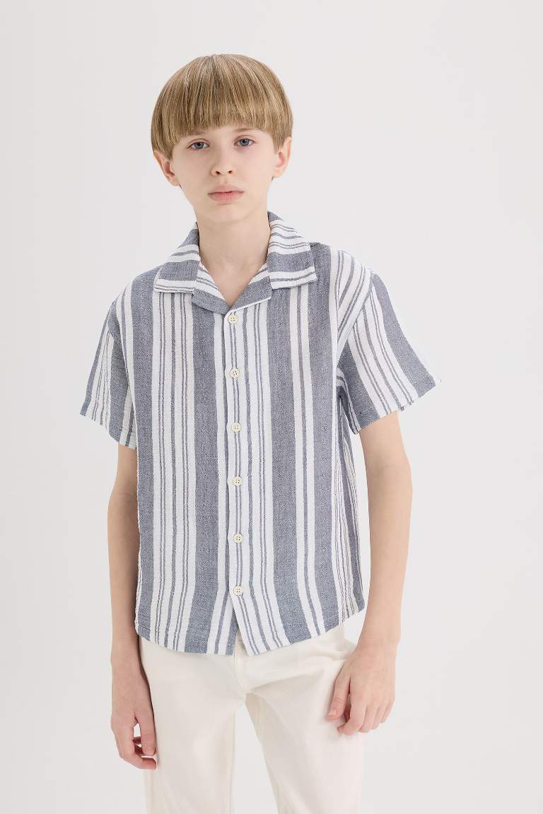 Boy Oversize Fit Polo Neck Short Sleeve Shirt