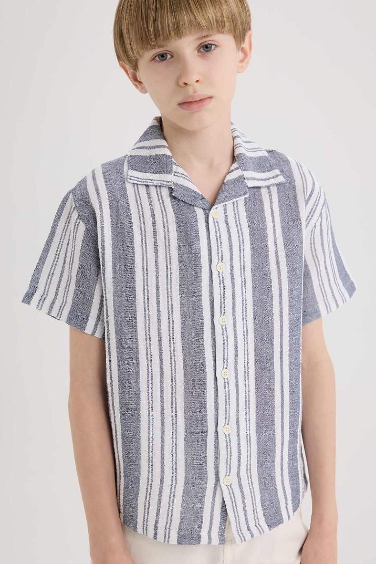 Boy Oversize Fit Polo Neck Short Sleeve Shirt