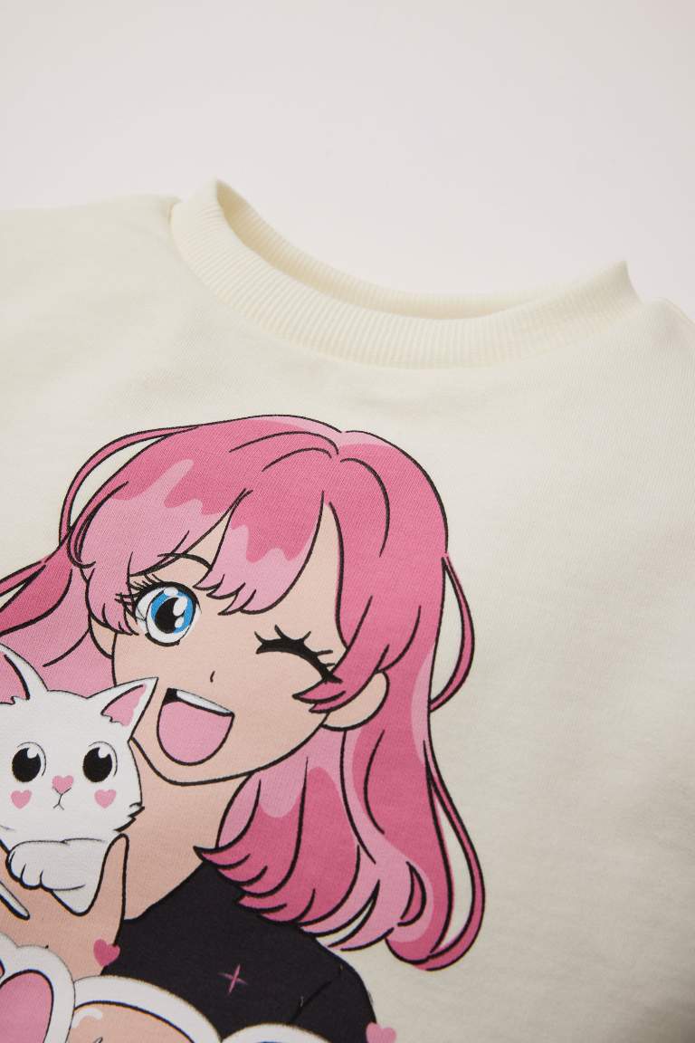 Baby Girl Crew Neck Girl Printed Sweatshirt