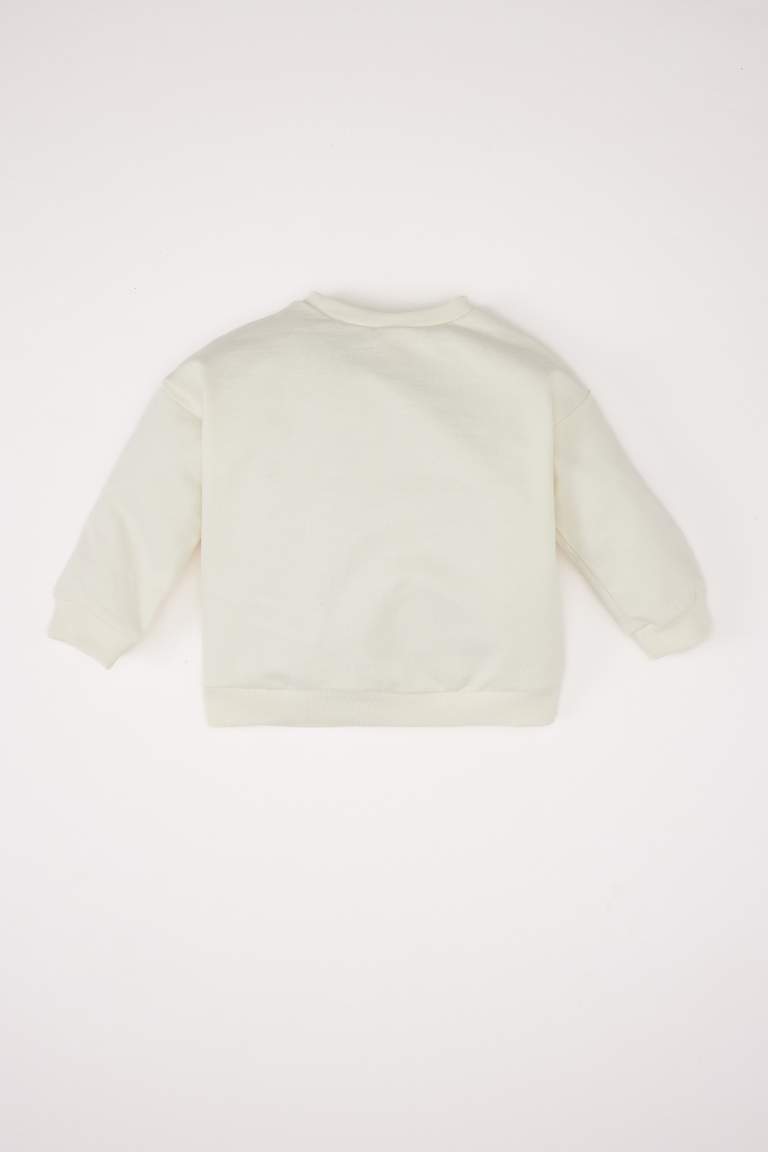 Sweatshirt imprimé à col rond pour bébé fille