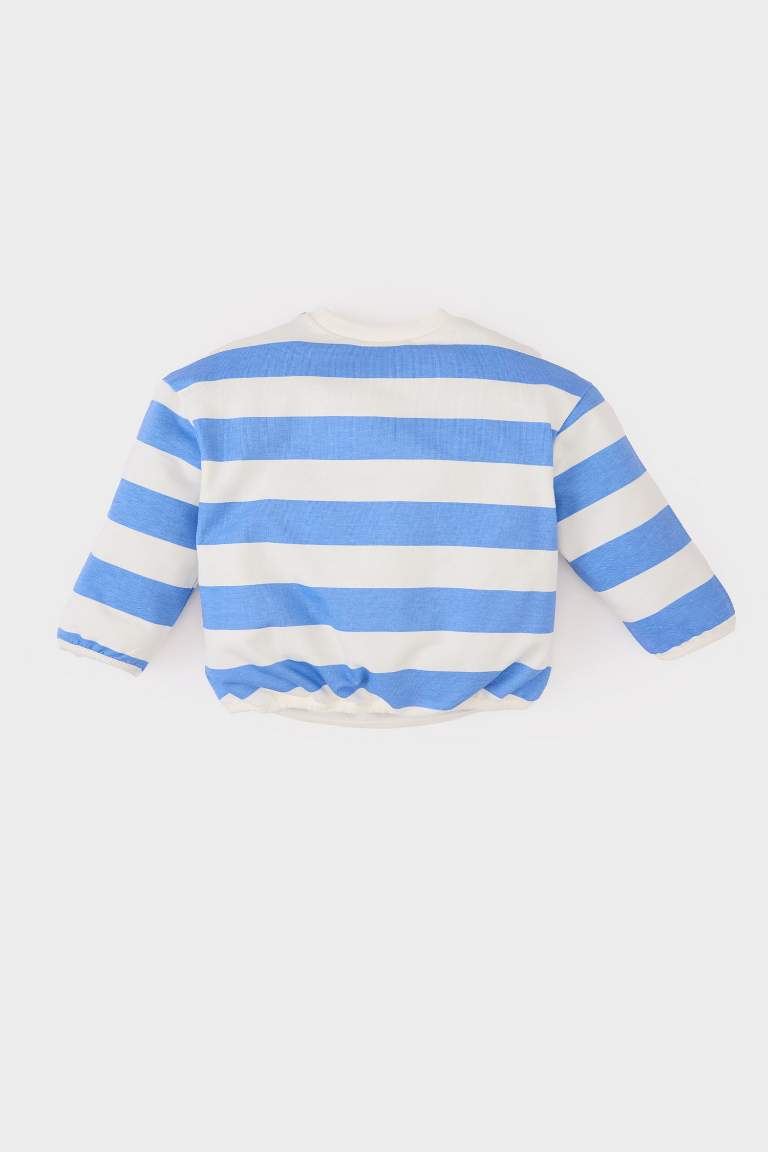 Baby Girl Crew Neck Striped Sweatshirt