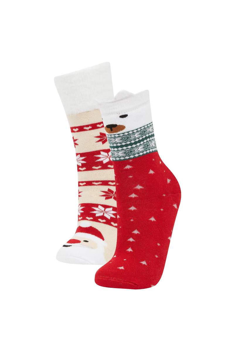 Lot de 2 paires de Chaussettes de Noël longues pour fille