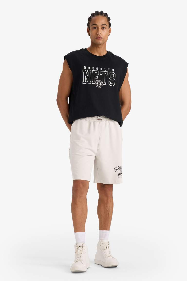 Шорты стандартного фасона NBA Brooklyn Nets с короткими штанинами