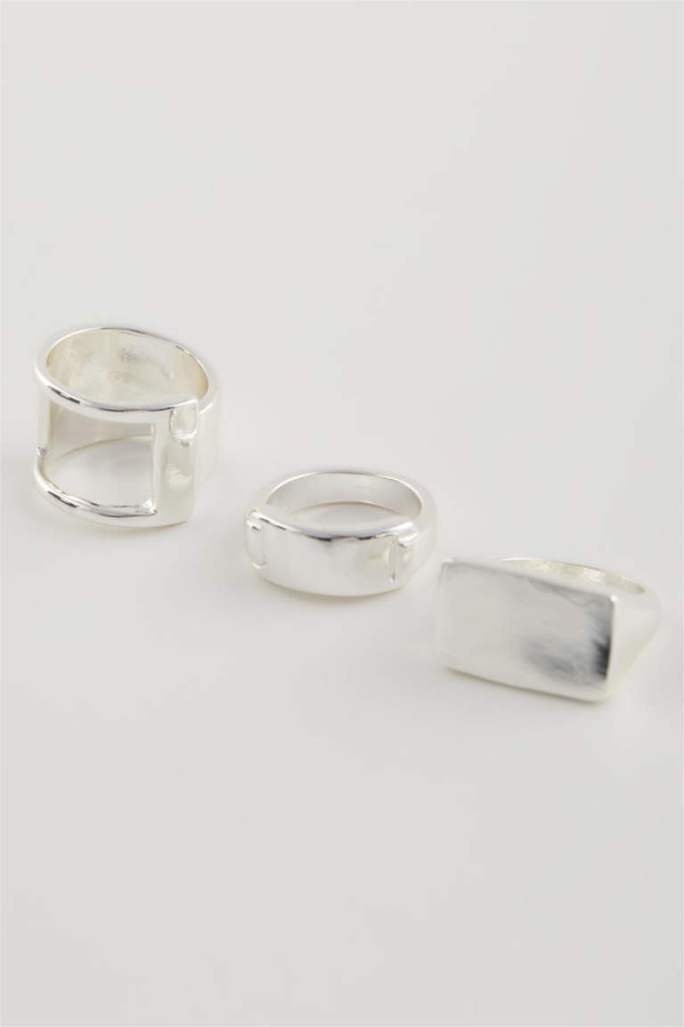 Woman 3 Piece Silver Rings