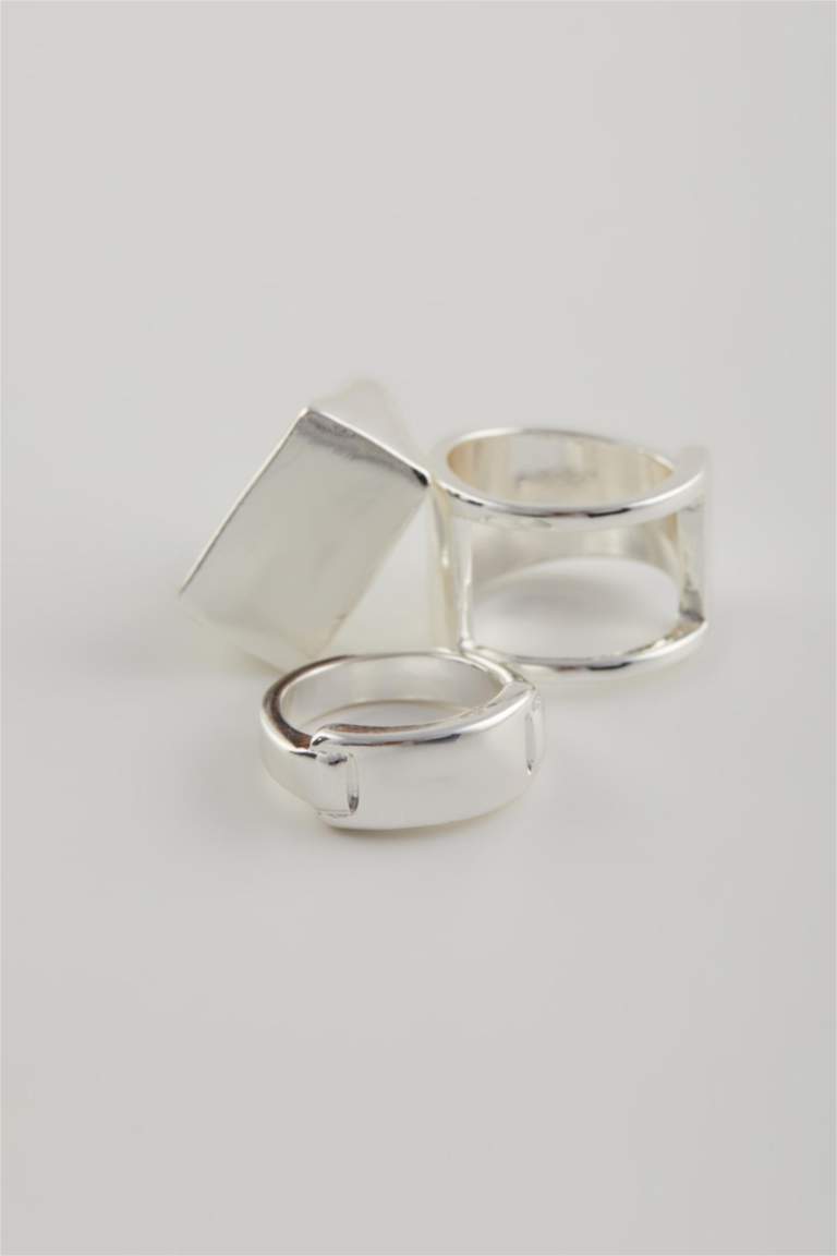 Woman 3 Piece Silver Rings