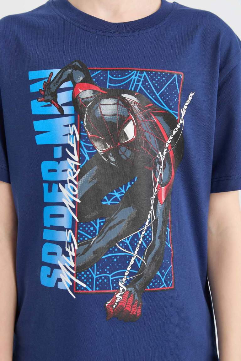 T-shirt imprimé Spiderman à col rond et manches courtes pour garçon