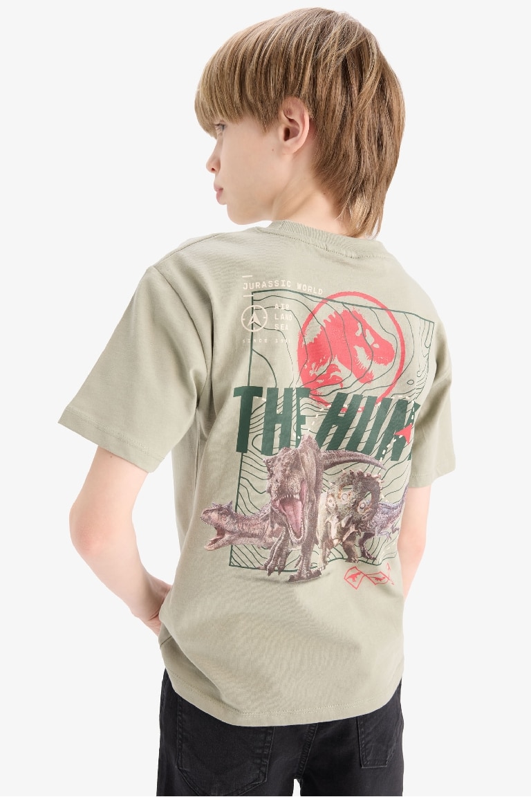 Boy Jurassic World Crew Neck Back Printed T-Shirt