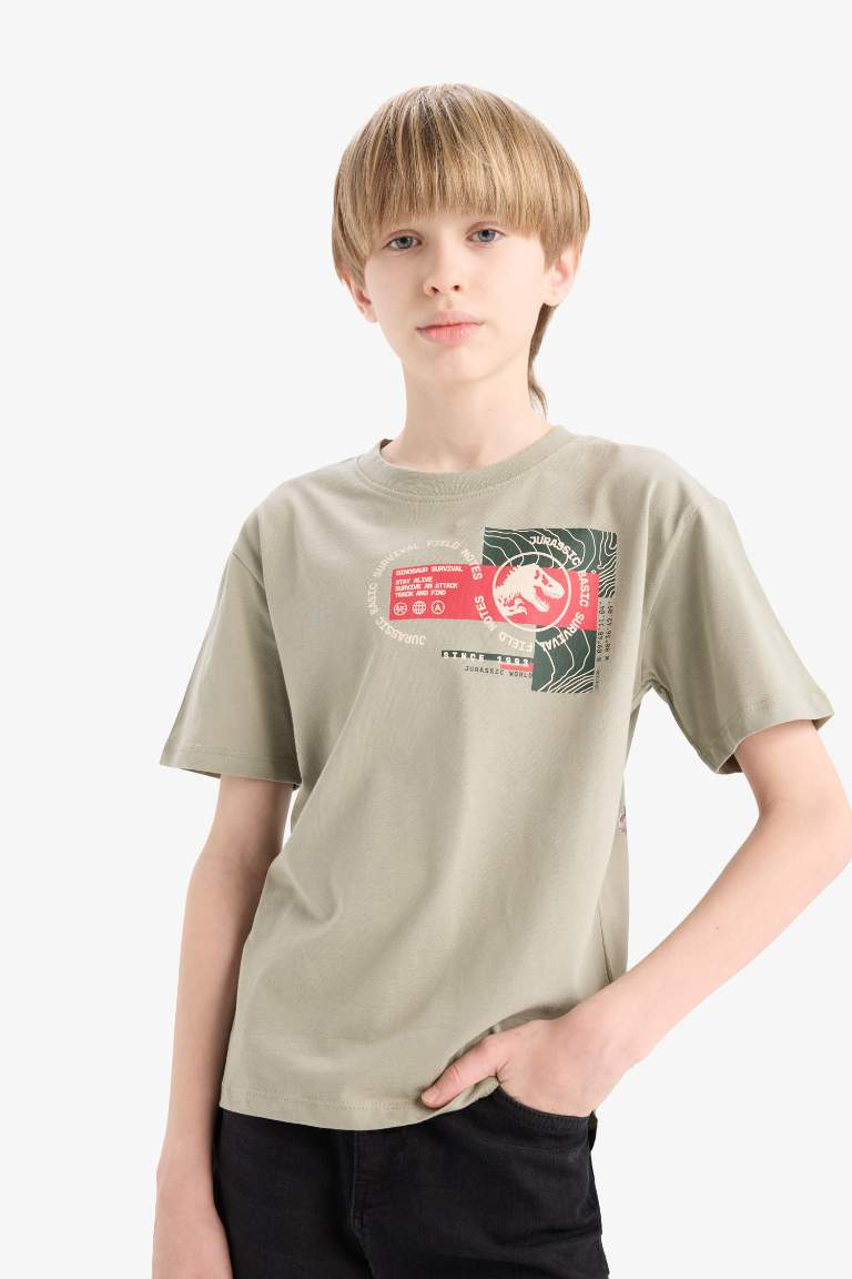 Boy Jurassic World Crew Neck Back Printed T-Shirt