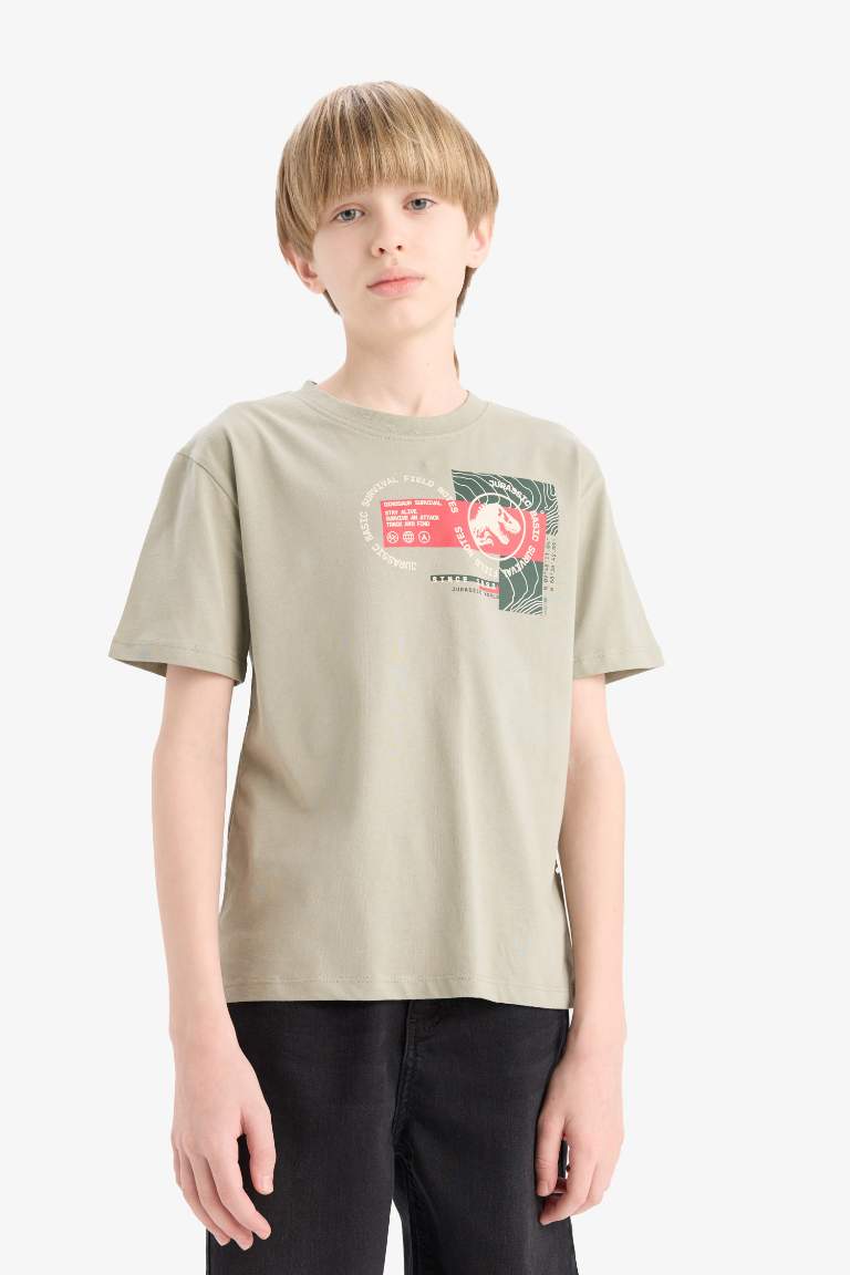 Boy Jurassic World Crew Neck Back Printed T-Shirt