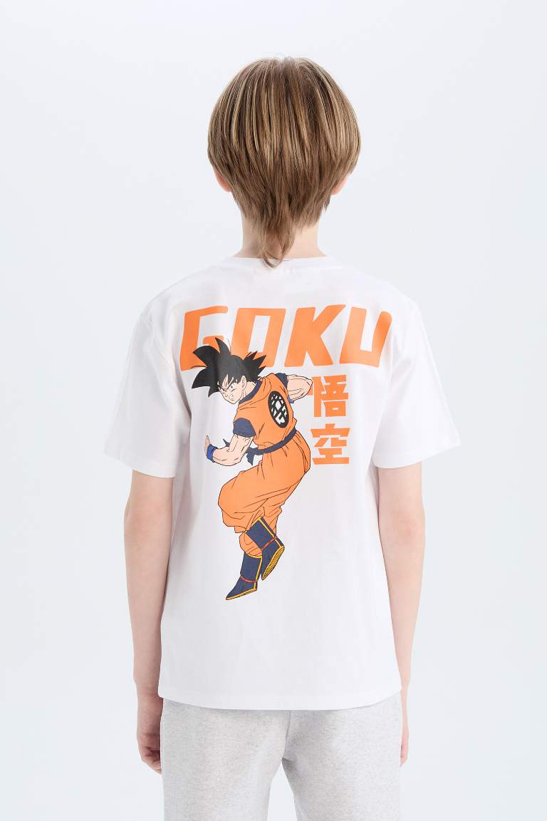 Boy Dragon Ball Crew Neck Back Printed Short Sleeve T-Shirt