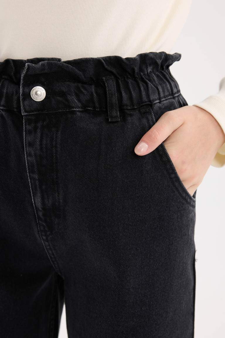 Paperbag Extra High Waist Ankle Length Jeans