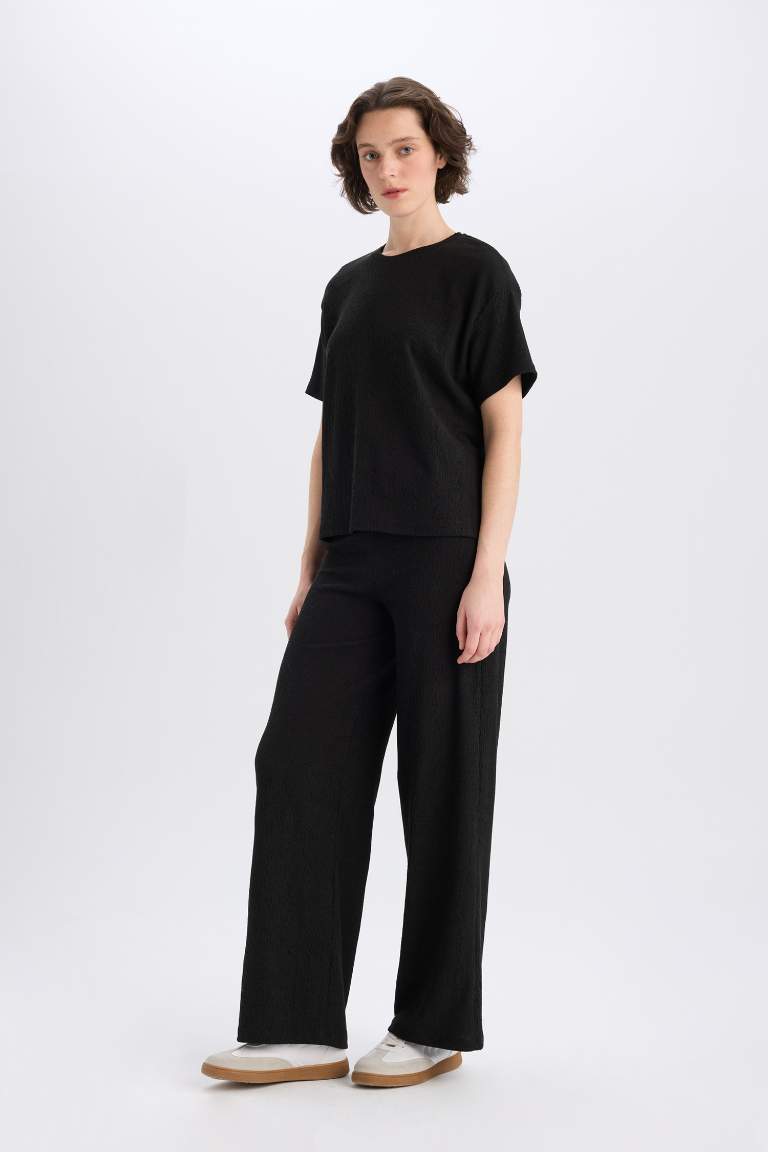 Basic Crepe Wide Leg Trousers