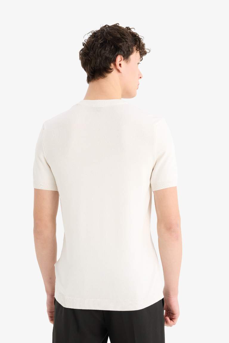 Standard Fit Crew Neck Knitwear T-Shirt