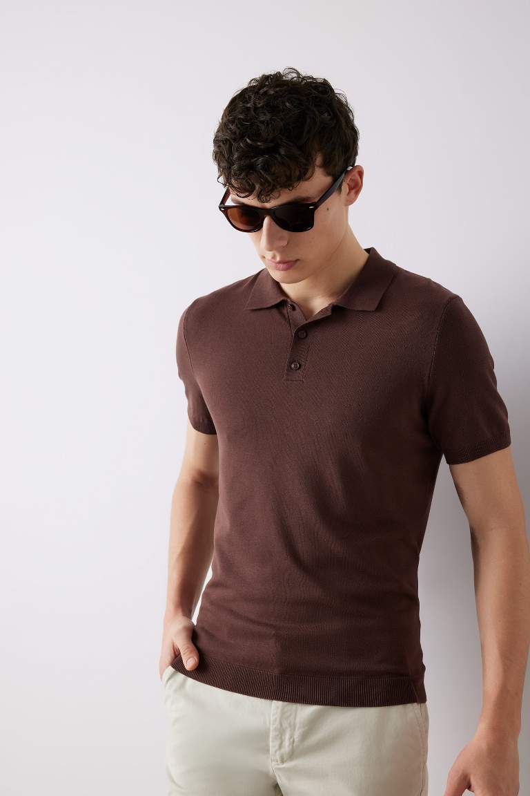 Standard Fit Polo Collar Knitwear Polo T-Shirt