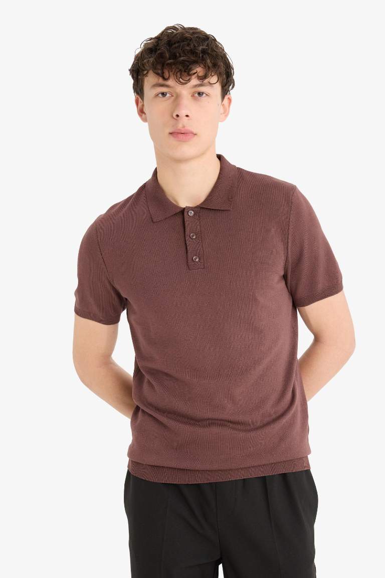 Standard Fit Polo Collar Knitwear Polo T-Shirt