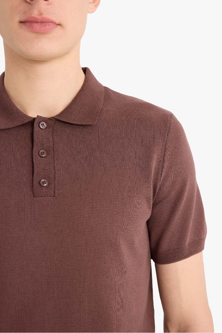 Standard Fit Polo Collar Knitwear Polo T-Shirt