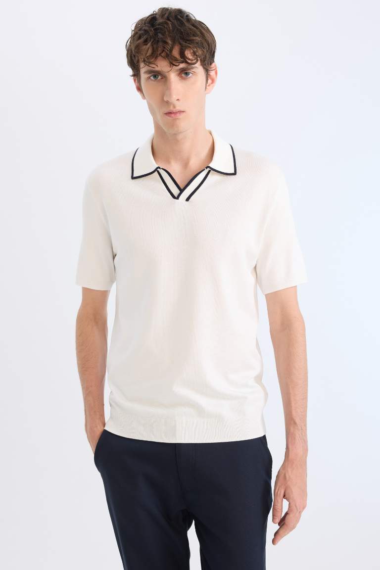 Standard Fit Polo Collar Knitwear Polo T-Shirt