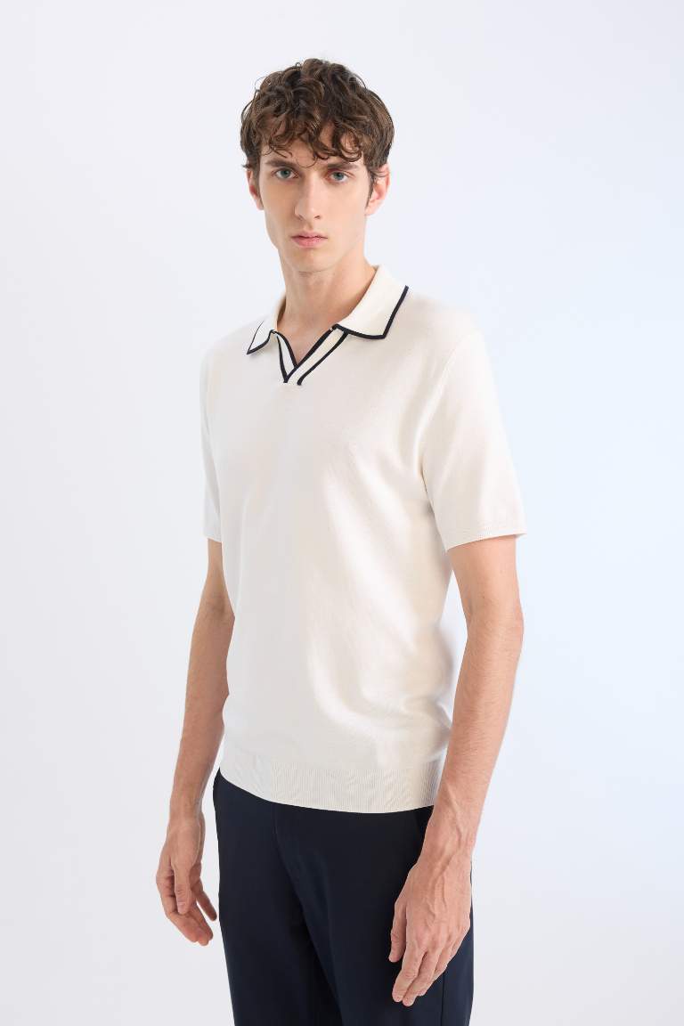 Standard Fit Polo Collar Knitwear Polo T-Shirt