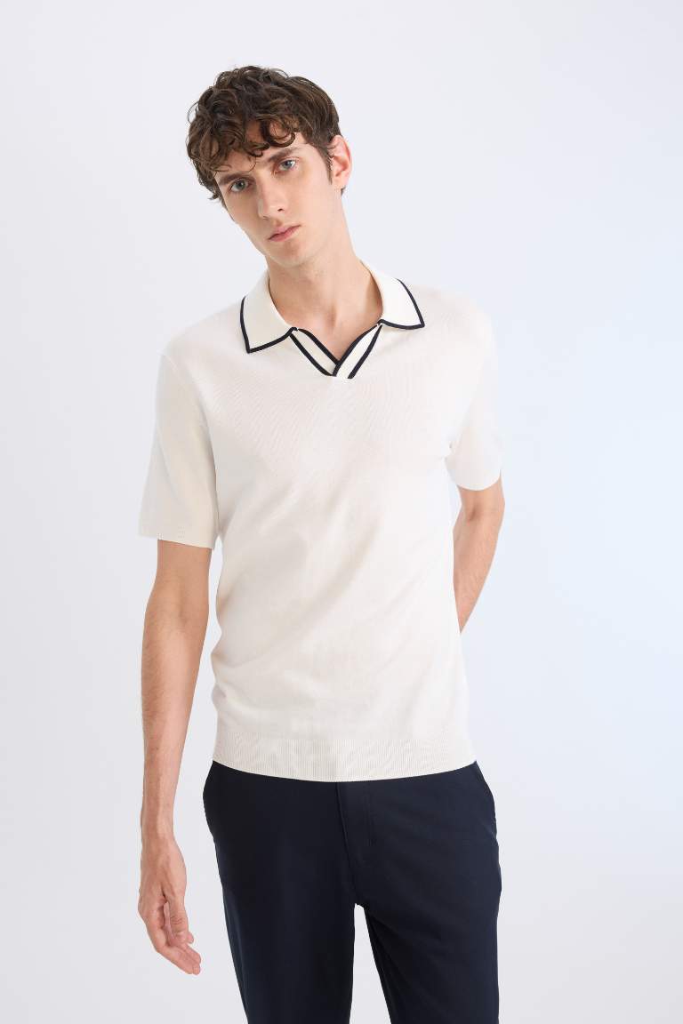 Standard Fit Polo Collar Knitwear Polo T-Shirt