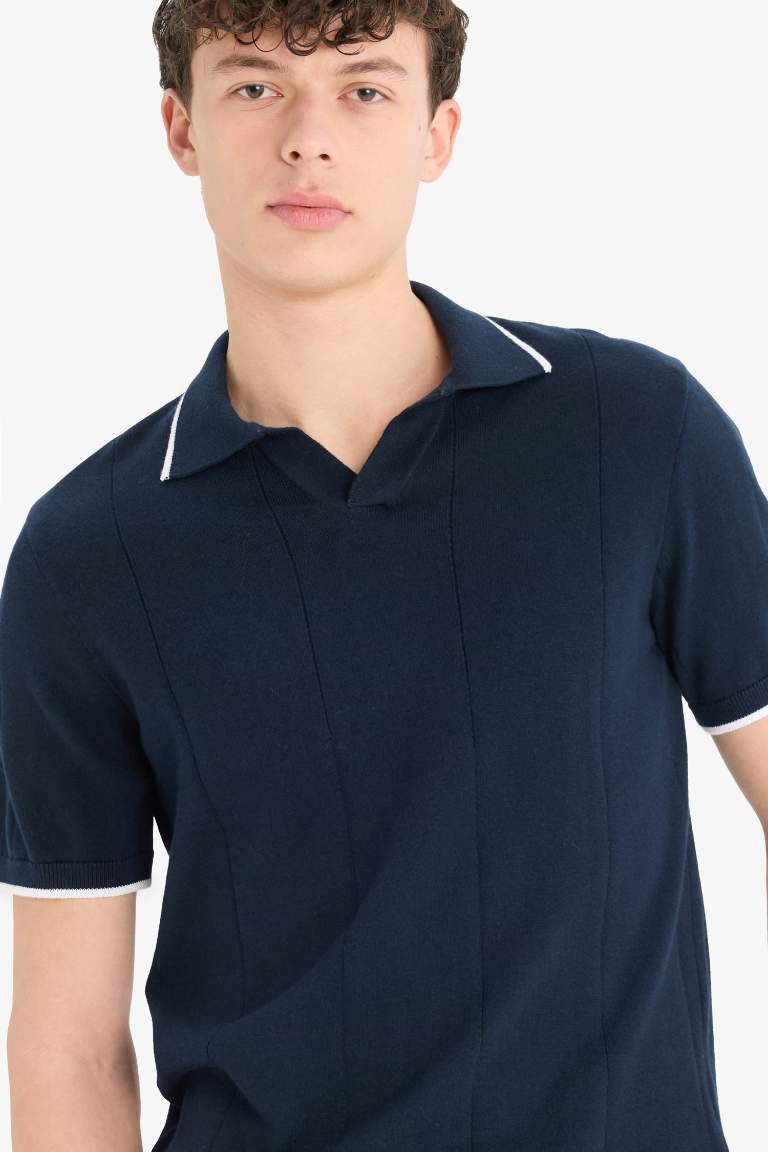 Standard Fit Polo Collar Knitwear Polo T-Shirt