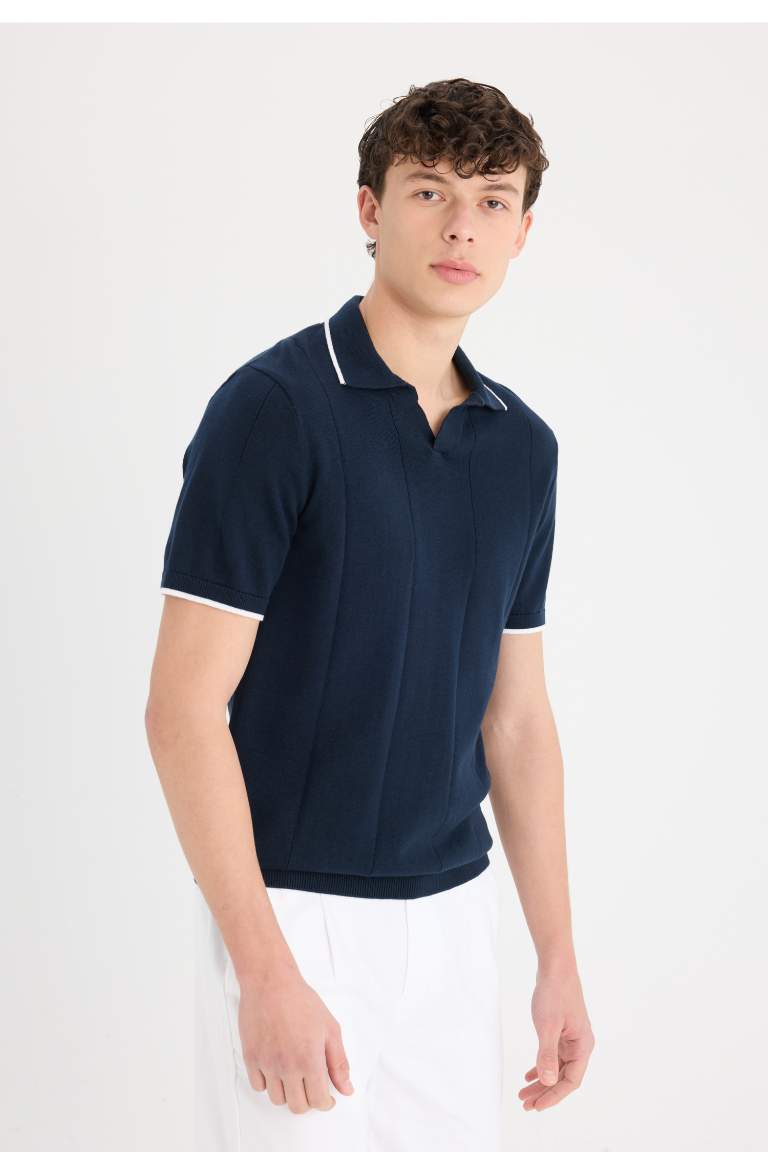 Standard Fit Polo Collar Knitwear Polo T-Shirt