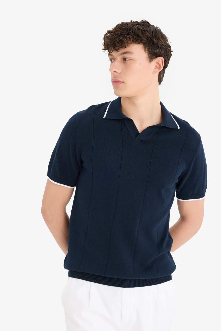 Standard Fit Polo Collar Knitwear Polo T-Shirt